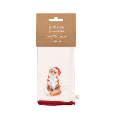 Wrendale Designs 'Winter Wonderland' Christmas Animal Set Of Four Fabric Napkins| Online For Equine