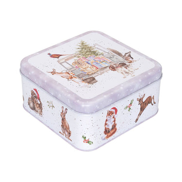 Wrendale Designs 'Winter Woodland' Woodland Animal Christmas Square Tin| Online For Equine