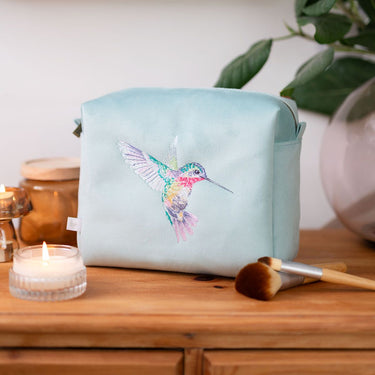 Wrendale Designs 'Wisteria Wishes' Hummingbird Embroidered Cosmetic Bag| Online For Equine