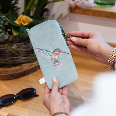 Wrendale Designs 'Wisteria Wishes' Hummingbird Embroidered Glasses Pouch| Online For Equine