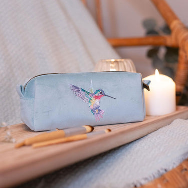 Wrendale Designs 'Wisteria Wishes' Hummingbird Embroidered Make Up Brush Bag| Online For Equine