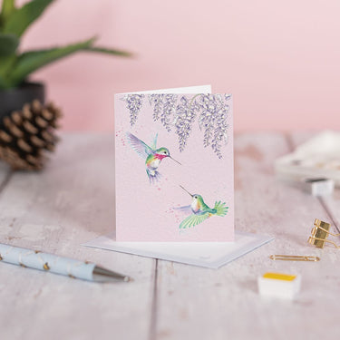 Wrendale Designs 'Wisteria Wishes' Hummingbird Mini Card| Online For Equine
