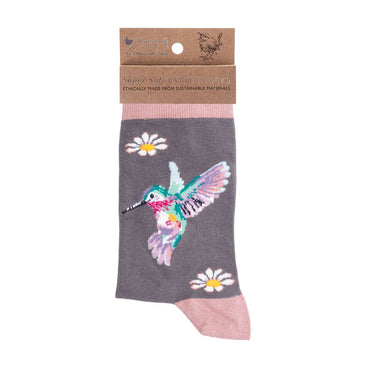 Wrendale Designs 'Wisteria Wishes' Hummingbird Socks| Online For Equine