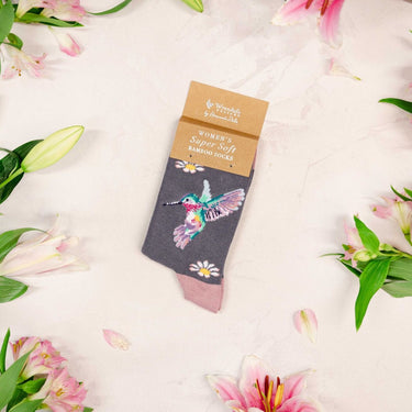 Wrendale Designs 'Wisteria Wishes' Hummingbird Socks| Online For Equine