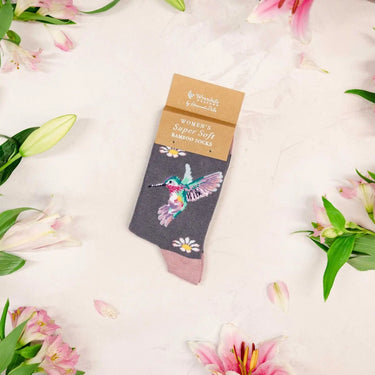 Wrendale Designs 'Wisteria Wishes' Hummingbird Socks| Online For Equine
