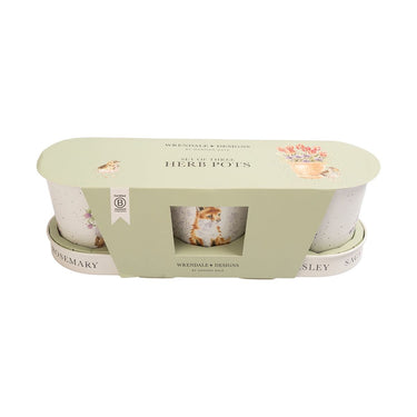 Wrendale Designs 'Woodland' Set Of 3 Herb Pots With Tray| Online For Equine