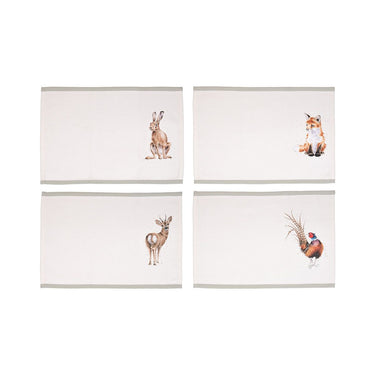 Wrendale Designs 'Woodlanders' Set Of Four Woodland Animal Fabric Placemats| Online For Equine