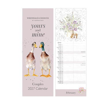Wrendale Designs 'Yours And Mine' Couples Slim Calendar 2027| Online For Equine