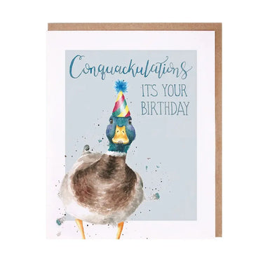Buy Wrendale 'Conquackulations' Duck Birthday Card| Online for Equine