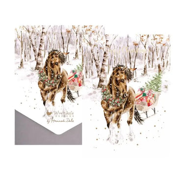 Wrendale "Snowy Sleigh Ride" Horse Christmas Card| Online For Equine