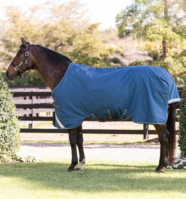Horseware Ireland Rhino Turnout Rug 100G Navy / Grey & Aqua &Grey