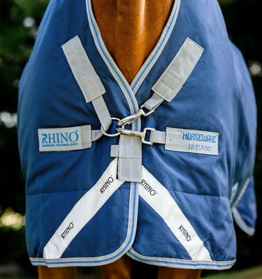 Horseware Ireland Rhino Wug Turnout Rug 100G Navy / Titanium Grey & Classic Blue