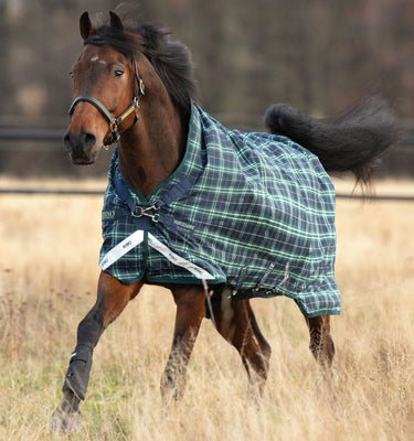 Horseware Ireland Rhino Wug Turnout Rug 100G Hunter Check / Navy & Green 
