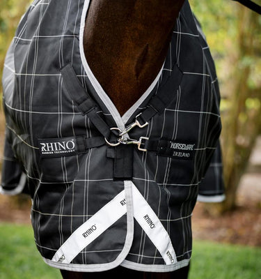 Horseware Ireland Rhino Wug Turnout Rug 0G Blk / Grey / White Chk & Gray| Online For Equine