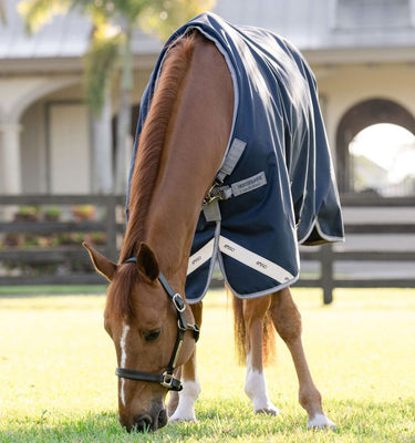 Horseware Ireland Amigo 1200D Turnout Rug 250G Navy / Titanium Grey & Silver