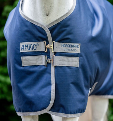 Horseware Ireland Amigo Ripstop 900D Fleece Lined Turnout Rug 50G Navy/ Titanium Grey