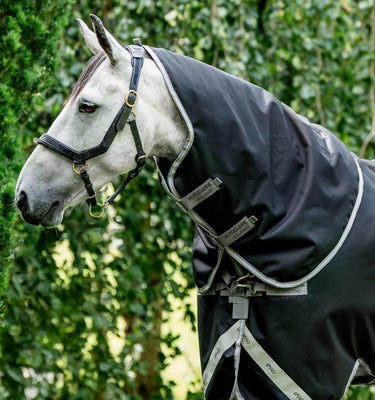 Horseware Ireland Amigo 1200D Xl Turnout Rug Hood 150G Black / Titanium Grey & Silver