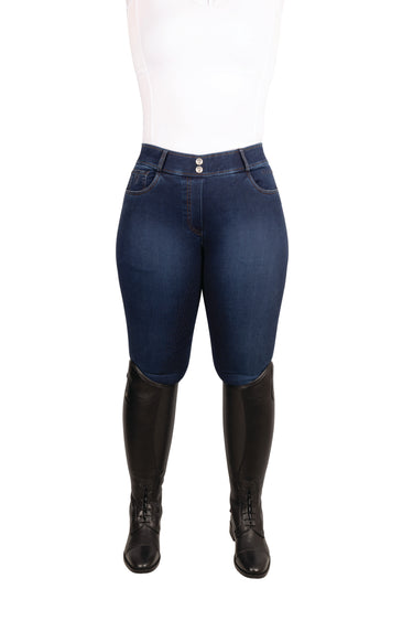 Hy Equestrian Elevate Style Denim Breeches Dark Blue