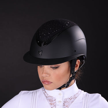 Buy Karben Black Viola Ellipse Wide Peak Rhinestone Adjustable Riding Hat | Online for Equine