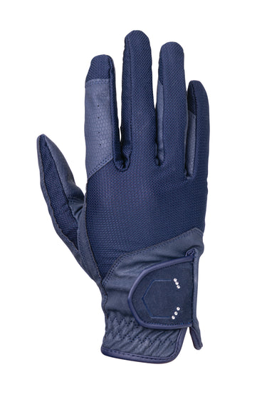 Coldstream Blakelaw Diamante Riding Gloves Navy/Silver