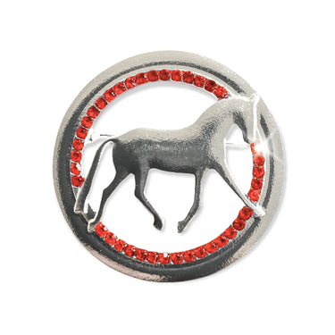 Equetech Dressage Provincial Stock Pin -Silver / Red