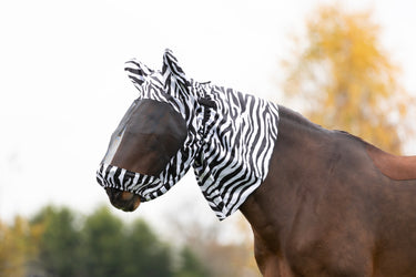 Hy Equestrian Sweet Itch Zebra Fly Mask