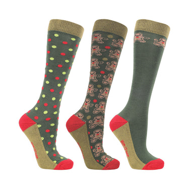 HYCONIC Christmas Gingerbread Socks by Hy Equestrian (Pack of 3)| Online For Equine