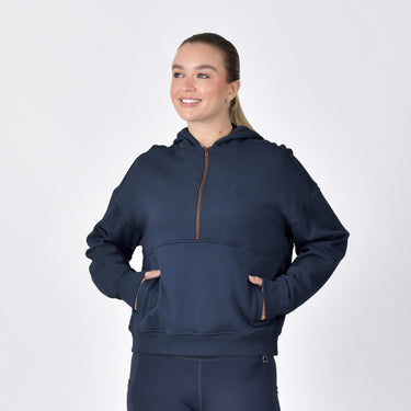 Dublin 1/4 Zip Hooded Fleece Pullover Navy