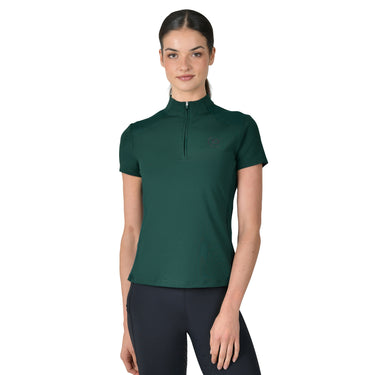 Dublin 1/4 Zip Breathable Short Sleeve Top Dark Emerald Green