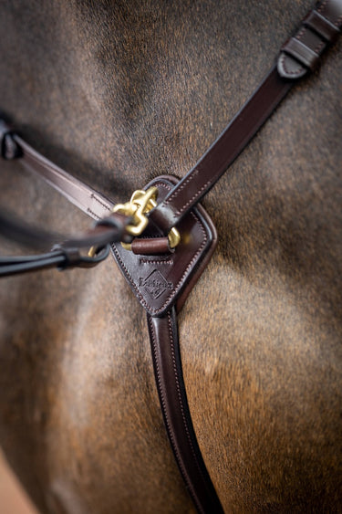 Buy Le Mieux Breastplate with Detachable Martingale Havana/Brass | Online for Equine