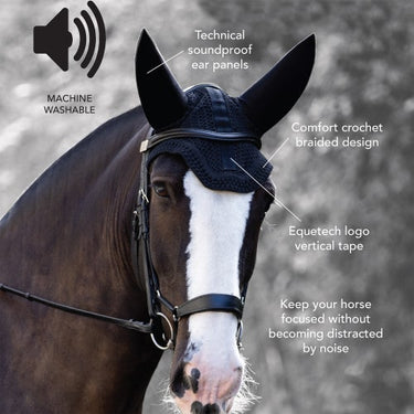 Equetech Horse Soundless Ear Net Hood Bonnet