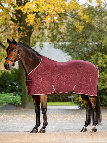 LeMieux Arika Monogram Fleece Rug Burgundy