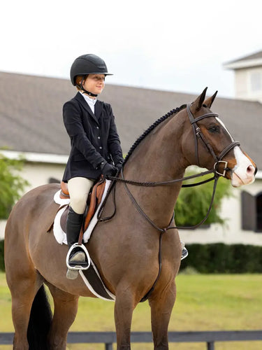 LeMieux Stitched Hunter Bridle with Laced Reins Havana/Silver