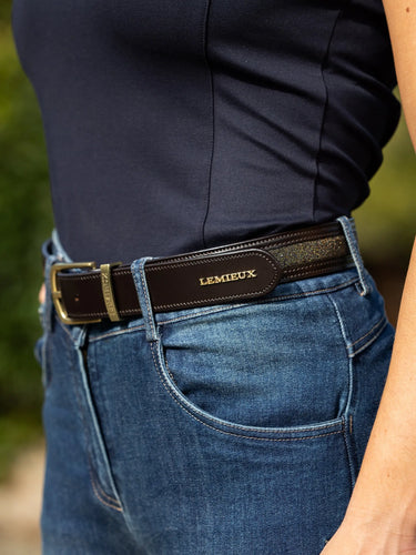 LeMieux Crystal Insert Belt Brown