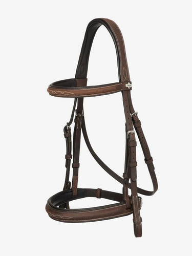 LeMieux Stitched Hunter Bridle with Laced Reins Havana/Silver
