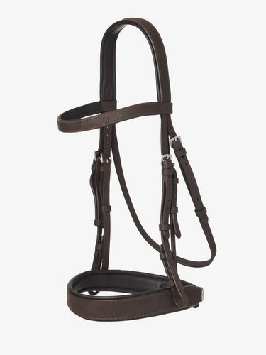 LeMieux Flat Hunter Bridle with Laced Reins Havana/Silver