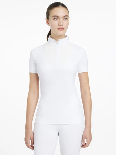 LeMieux Ladies Sophia Short Sleeve Pleated Show Shirt White