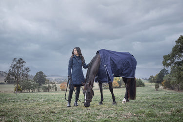 Weatherbeeta Comfitec Prelim Turnout 220G Navy Embossed Plaid