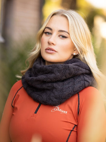 Buy the Le Mieux Cable Knit Liquorice Snood | Online for Equine