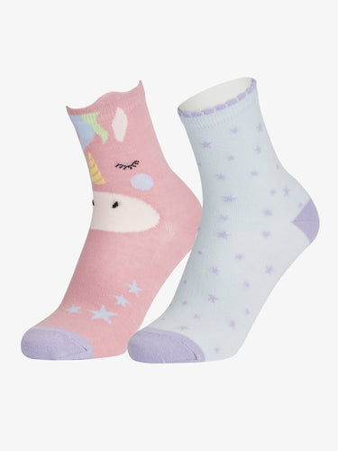 Le Mieux Mini Character Socks 2 Pack Unicorn