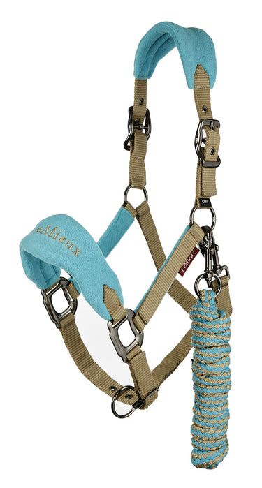 Le Mieux Vogue Fleece Headcollar & Leadrope Set-Azure-Extra Full