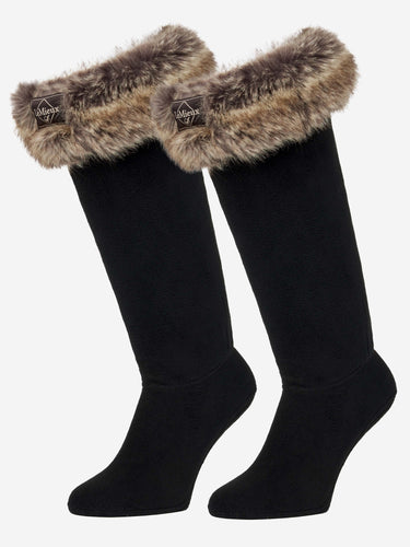 Le Mieux Wellington Boot Sock Faux Fur Black