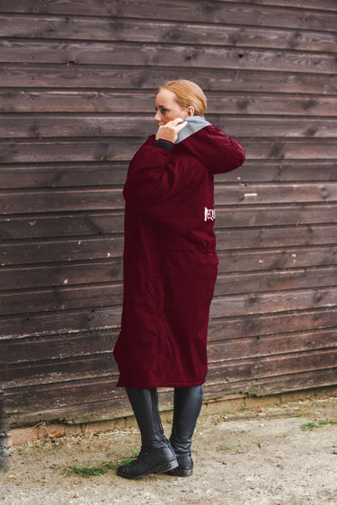 Buy Equicoat Pro Adults Burgundy Waterproof Dry Robe | Online for Equine