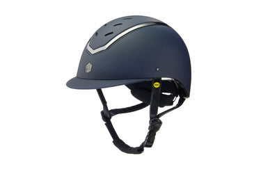 Buy Charles Owen EQX Kylo Navy Matte & Pewter Gloss MIPS Adjustable Riding Hat | Online for Equine