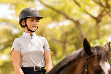 Buy Charles Owen EQX Kylo Black Matte & Gloss Wide Peak Adjustable Riding Hat | Online for Equine