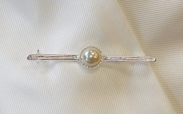 Equetech Pearl Stock Pin-Silver