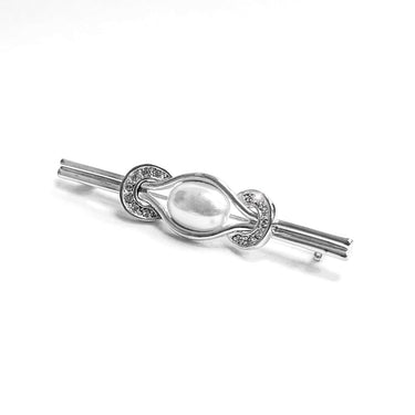 Equetech Pearl & Horseshoes Stock Pin-Silver