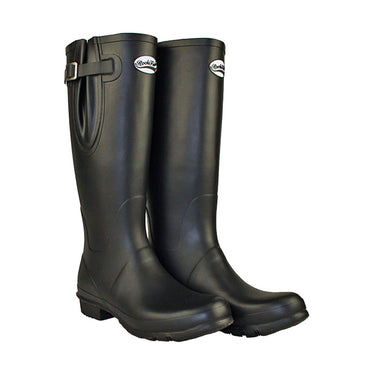 Rockfish Women's Neoprene Lined Tall Adjustable Matt Wellingtons - Black