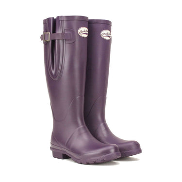 Rockfish Women's Neoprene Lined Tall Adjustable Matt Wellingtons - Purple Grape-Purple-UK 3 / Euro 36