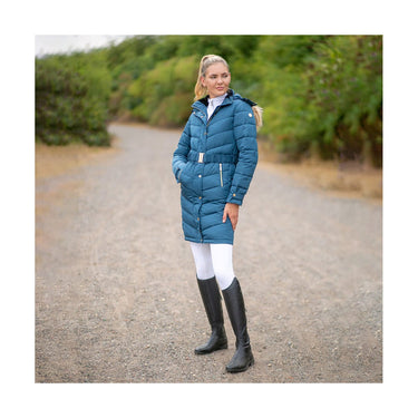 Buy Coldstream Branxton Long Ladies Cool Slate Blue Quilted Coat | Online for Equine